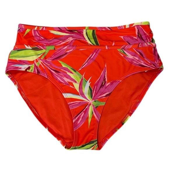 Old Navy Tropical High Waisted Bikini Bottom SwimSuit Large - Picture 2 of 6